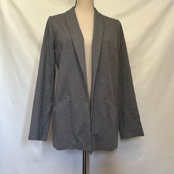 Leith Open Front Cardigan Womens Jacket Size Small Pocket Gray Jersey  Minimal - Picture 10 of 10